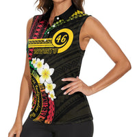 Vanuatu Independence Day Women Sleeveless Polo Shirt Yumi 46th Hapi Indipendens Dei LT01 - Polynesian Pride