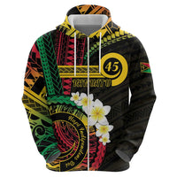 Vanuatu Independence Day Zip Hoodie Yumi 46th Hapi Indipendens Dei LT01 Pullover Hoodie Black - Polynesian Pride