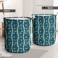 Pikake Maile Tiare Lei Laundry Basket Polu Lauhala Pattern