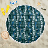 Pikake Maile Tiare Lei Beach Blanket Polu Lauhala Pattern