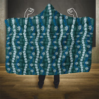 Pikake Maile Tiare Lei Hooded Blanket Polu Lauhala Pattern