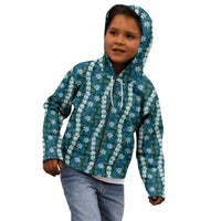Pikake Maile Tiare Lei Kid Hoodie Polu Lauhala Pattern