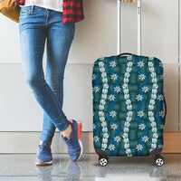 Pikake Maile Tiare Lei Luggage Cover Polu Lauhala Pattern