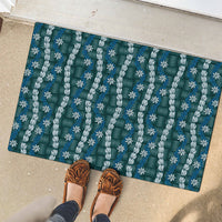 Pikake Maile Tiare Lei Rubber Doormat Polu Lauhala Pattern