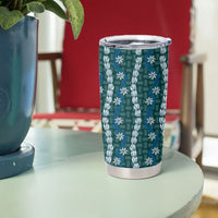 Pikake Maile Tiare Lei Tumbler Cup Polu Lauhala Pattern