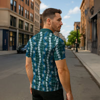 Pikake Maile Tiare Lei Zipper Polo Shirt Polu Lauhala Pattern LT01 - Polynesian Pride