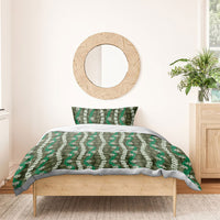Pikake Maile Tiare Lei Bedding Set Omaomao Lauhala Pattern