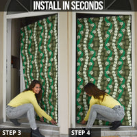 Pikake Maile Tiare Lei Door Cover Omaomao Lauhala Pattern