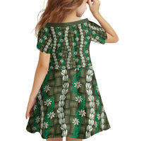 Pikake Maile Tiare Lei Family Matching Off The Shoulder Long Sleeve Dress and Hawaiian Shirt Omaomao Lauhala Pattern