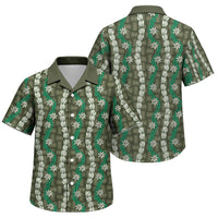Pikake Maile Tiare Lei Family Matching Tank Maxi Dress and Hawaiian Shirt Omaomao Lauhala Pattern LT01 Son's Shirt Green - Polynesian Pride