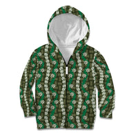 Pikake Maile Tiare Lei Kid Hoodie Omaomao Lauhala Pattern