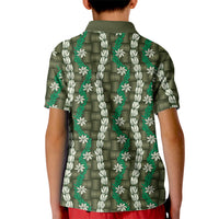 Pikake Maile Tiare Lei Kid Polo Shirt Omaomao Lauhala Pattern