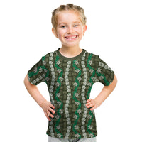Pikake Maile Tiare Lei Kid T Shirt Omaomao Lauhala Pattern