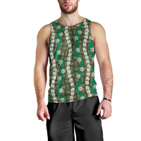 Pikake Maile Tiare Lei Men Tank Top Omaomao Lauhala Pattern