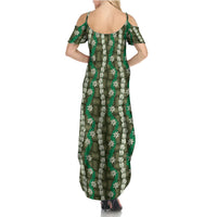 Pikake Maile Tiare Lei Summer Maxi Dress Omaomao Lauhala Pattern