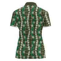 Pikake Maile Tiare Lei Women Polo Shirt Omaomao Lauhala Pattern