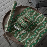 Pikake Maile Tiare Lei Wrapping Paper Omaomao Lauhala Pattern