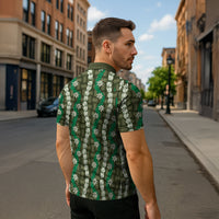 Pikake Maile Tiare Lei Zipper Polo Shirt Omaomao Lauhala Pattern LT01 - Polynesian Pride