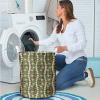 Pikake Maile Tiare Lei Laundry Basket Natural Lauhala Pattern