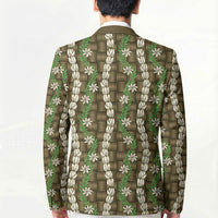 Pikake Maile Tiare Lei Blazer Natural Lauhala Pattern