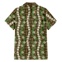 Pikake Maile Tiare Lei Family Matching Puletasi and Hawaiian Shirt Natural Lauhala Pattern