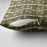 Pikake Maile Tiare Lei Pillow Cover Natural Lauhala Pattern