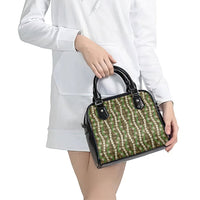 Pikake Maile Tiare Lei Shoulder Handbag Natural Lauhala Pattern