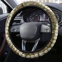 Pikake Maile Tiare Lei Steering Wheel Cover Natural Lauhala Pattern