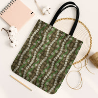 Pikake Maile Tiare Lei Tote Bag Natural Lauhala Pattern