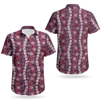 Pikake Maile Tiare Lei Couples Matching Mermaid Dress and Hawaiian Shirt Akala Lauhala Pattern LT01 - Polynesian Pride