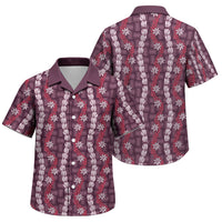 Pikake Maile Tiare Lei Family Matching Long Sleeve Bodycon Dress and Hawaiian Shirt Akala Lauhala Pattern LT01 Son's Shirt Pink - Polynesian Pride