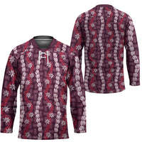Pikake Maile Tiare Lei Hockey Jersey Akala Lauhala Pattern