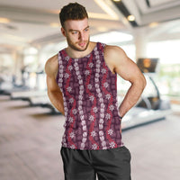Pikake Maile Tiare Lei Men Tank Top Akala Lauhala Pattern