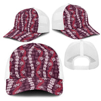 Pikake Maile Tiare Lei Mesh Trucker Cap Akala Lauhala Pattern