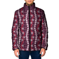 Pikake Maile Tiare Lei Padded Jacket Akala Lauhala Pattern