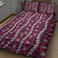 Pikake Maile Tiare Lei Quilt Bed Set Akala Lauhala Pattern