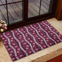 Pikake Maile Tiare Lei Rubber Doormat Akala Lauhala Pattern