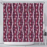 Pikake Maile Tiare Lei Shower Curtain Akala Lauhala Pattern