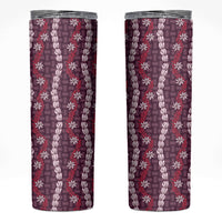 Pikake Maile Tiare Lei Skinny Tumbler Akala Lauhala Pattern