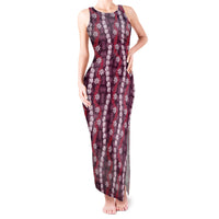 Pikake Maile Tiare Lei Tank Maxi Dress Akala Lauhala Pattern
