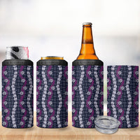 Pikake Maile Tiare Lei 4 in 1 Can Cooler Tumbler Poni Lauhala Pattern