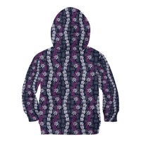 Pikake Maile Tiare Lei Kid Hoodie Poni Lauhala Pattern