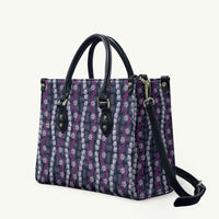 Pikake Maile Tiare Lei Leather Bag Poni Lauhala Pattern