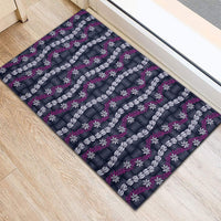 Pikake Maile Tiare Lei Rubber Doormat Poni Lauhala Pattern