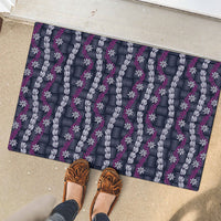 Pikake Maile Tiare Lei Rubber Doormat Poni Lauhala Pattern