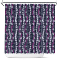 Pikake Maile Tiare Lei Shower Curtain Poni Lauhala Pattern