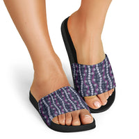 Pikake Maile Tiare Lei Slide Sandals Poni Lauhala Pattern