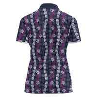 Pikake Maile Tiare Lei Women Polo Shirt Poni Lauhala Pattern