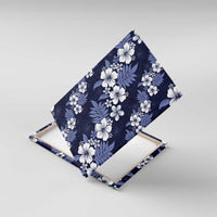 Hawaiian Hibiscus Tribal Floral Blue Canvas Wall Art Polynesian Tapa Pattern - Polynesian Pride