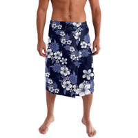 Hawaiian Hibiscus Tribal Floral Blue Lavalava Polynesian Tapa Pattern - Polynesian Pride